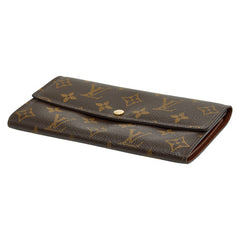 ルイ ヴィトン モノグラム ポシェット ポルト モネ クレディ 長財布 M61725 ブラウン PVC レザー レディース LOUIS VUITTON 【中古】