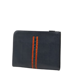 プラダ ドキュメントケース 2VN003 ネイビー オレンジ ブルー サフィアーノレザー メンズ PRADA 【中古】