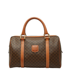 セリーヌ マカダム ハンドバッグ ミニボストンバッグ ブラウン PVC レザー レディース CELINE 【中古】