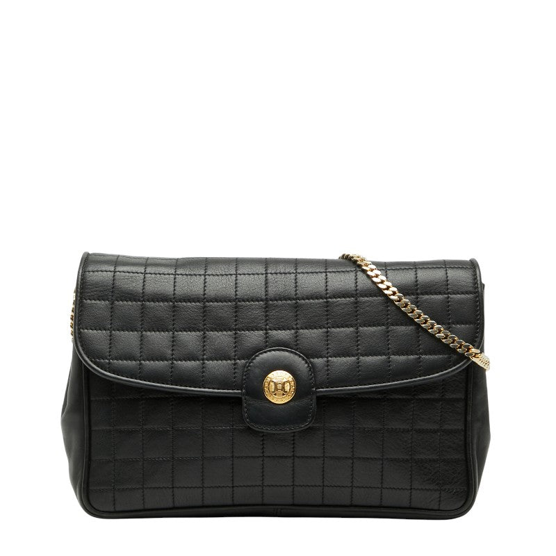 セリーヌ チェーンショルダーバッグ ブラック レザー レディース CELINE 【中古】