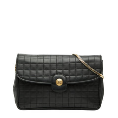 セリーヌ チェーンショルダーバッグ ブラック レザー レディース CELINE 【中古】