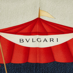 ブルガリ 総柄 スカーフ ネイビー マルチカラー シルク レディース BVLGARI 【中古】