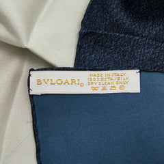 ブルガリ 総柄 スカーフ ネイビー マルチカラー シルク レディース BVLGARI 【中古】