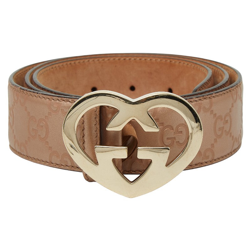 グッチ グッチシマ ハート ベルト サイズ:95/38 245856 ピンク レザー メンズ GUCCI 【中古】