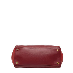 プラダ 三角ロゴプレート ハンドバッグ ショルダーバッグ 2WAY レッド サフィアーノレザー レディース PRADA 【中古】
