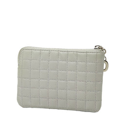 セリーヌ Cチャーム キルティング コインケース 小銭入れ ライトグレー カーフスキン レディース CELINE 【中古】