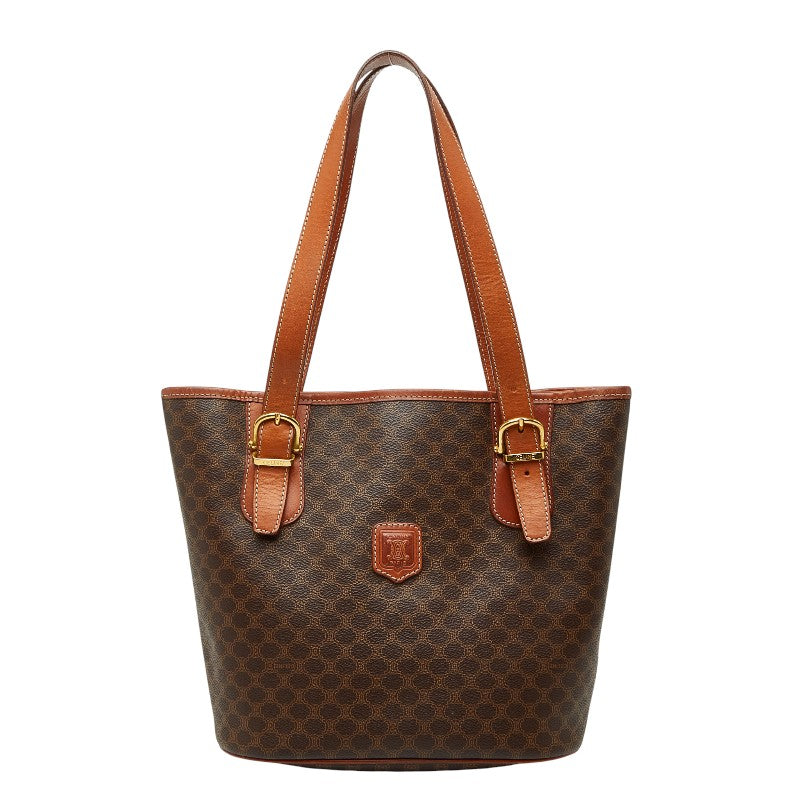 セリーヌ マカダム ハンドバッグ トートバッグ ブラウン PVC レザー レディース CELINE 【中古】