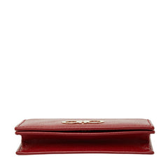 サルヴァトーレフェラガモ ガンチーニ カードケース パスケース レッド レザー レディース Salvatore Ferragamo 【中古】