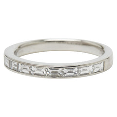 Pt950 プラチナ ダイヤ0.68ct ハーフエタニティ リング 指輪 レディース 12.5号 【中古】