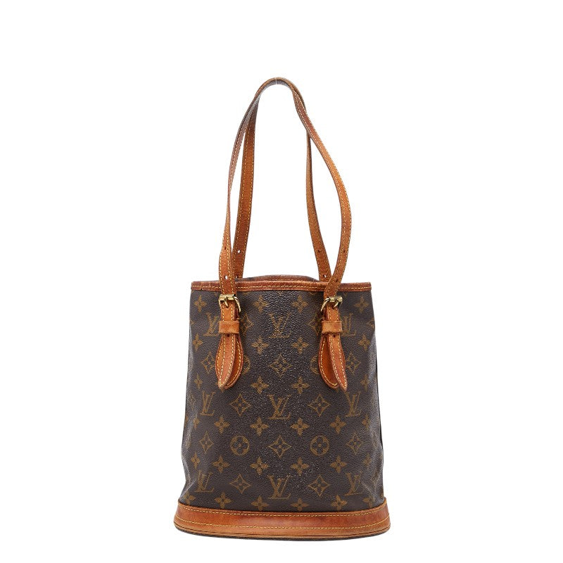 ルイ ヴィトン モノグラム プチ バケットPM トートバッグ ショルダーバッグ M42238 ブラウン PVC レザー レディース LOUIS VUITTON 【中古】