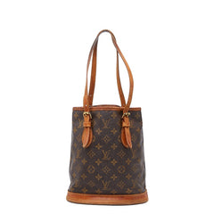 ルイ ヴィトン モノグラム プチ バケットPM トートバッグ ショルダーバッグ M42238 ブラウン PVC レザー レディース LOUIS VUITTON 【中古】