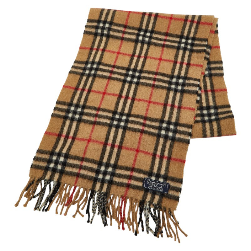 バーバリー ノバチェック マフラー ベージュ マルチカラー 100%カシミヤ レディース BURBERRY 【中古】