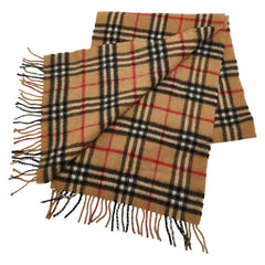 バーバリー ノバチェック マフラー ベージュ マルチカラー 100%カシミヤ レディース BURBERRY 【中古】