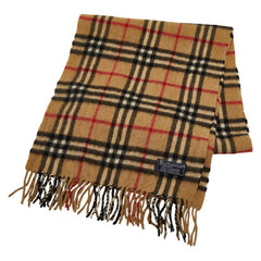 バーバリー ノバチェック マフラー ベージュ マルチカラー カシミヤ100% レディース BURBERRY 【中古】