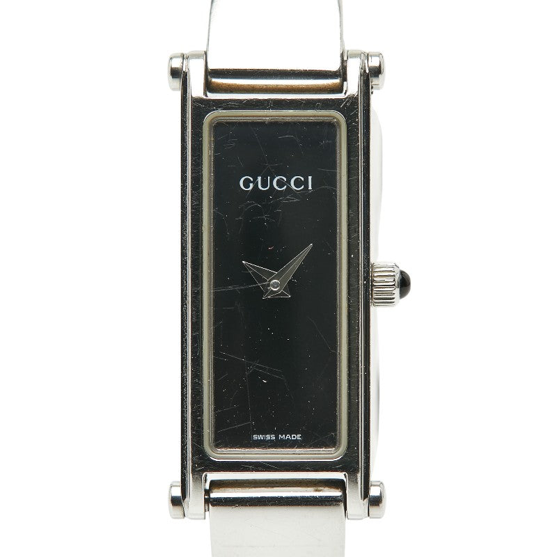 グッチ 腕時計 1500L クオーツ ブラック文字盤 ステンレススチール レディース GUCCI 【中古】