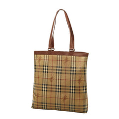 バーバリー ノバチェック シャドーホース トートバッグ ベージュ マルチカラー PVC レザー レディース BURBERRY 【中古】