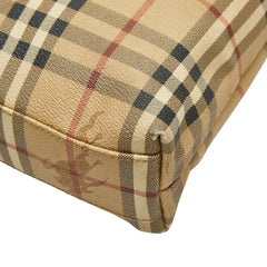 バーバリー ノバチェック シャドーホース トートバッグ ベージュ マルチカラー PVC レザー レディース BURBERRY 【中古】