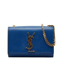 サンローラン YSL ケイト チェーンショルダーバッグ 354121 ブルー レザー レディース SAINT LAURENT 【中古】