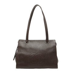 シャネル ココマーク トートバッグ ブラウン キャビアスキン レディース CHANEL 【中古】