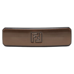 フェンディ FFロゴ バレッタ ヘアアクセサリー ブラウン シルバー プラスチック メタル レディース FENDI 【中古】