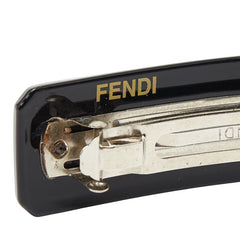 フェンディ FFロゴ バレッタ ヘアアクセサリー ブラウン シルバー プラスチック メタル レディース FENDI 【中古】