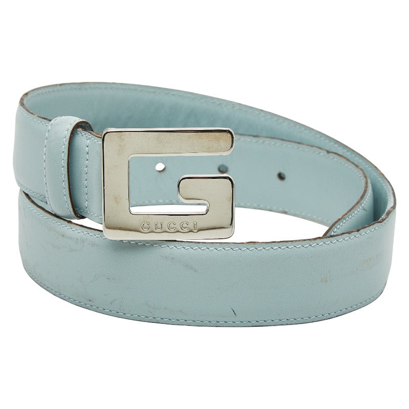 グッチ ベルト サイズ：65 26 037 394 0959 ライトブルー レザー レディース GUCCI 【中古】