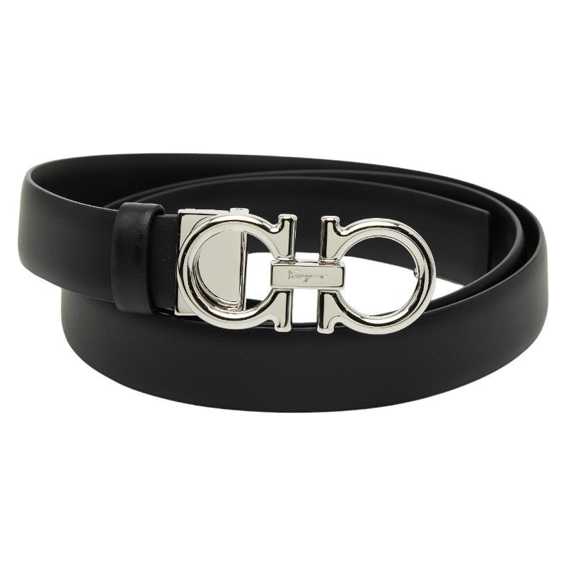 サルヴァトーレフェラガモ ガンチーニ ベルト CS-23B559 ブラック レザー メンズ Salvatore Ferragamo 【中古】