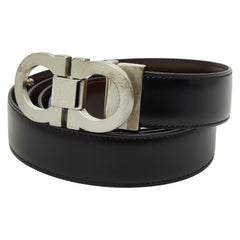 サルヴァトーレフェラガモ ガンチーニ リバーシブル ベルト ブラック ブラウン レザー メンズ Salvatore Ferragamo 【中古】