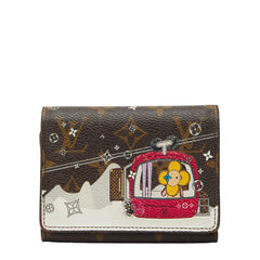 ルイ ヴィトン モノグラム ヴィヴィエンヌ ポルトフォイユ ヴィクトリーヌ 三つ折り財布 M68492 フューシャ ブラウン PVC レザー レディース LOUIS VUITTON 【中古】