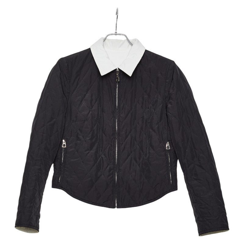 エルメス キルティングジャケット リバーシブル サイズS ブラック ホワイト ナイロン ポリエステル ポリウレタン レディース HERMES 【中古】