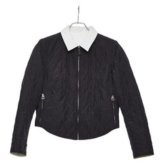 エルメス キルティングジャケット リバーシブル サイズS ブラック ホワイト ナイロン ポリエステル ポリウレタン レディース HERMES 【中古】