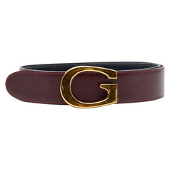 グッチ Gバックル ベルト サイズ:70/28 036 519 0956 ワインレッド ボルドー レザー レディース GUCCI 【中古】