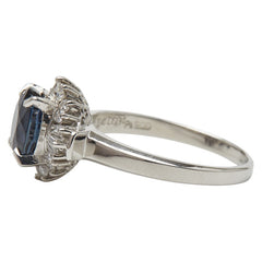 Pt900 プラチナ サファイア2.54ct ダイヤ0.34ct リング 指輪 レディース 15.5号 【中古】