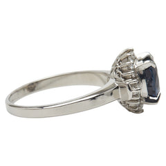 Pt900 プラチナ サファイア2.54ct ダイヤ0.34ct リング 指輪 レディース 15.5号 【中古】