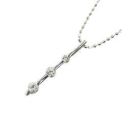 K18WG ホワイトゴールド ダイヤ0.20ct ペンダントネックレス レディース 【中古】