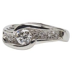 Pt900 プラチナ ダイヤ0.505ct ダイヤ0.32ct リング 指輪 レディース 13.5号 【中古】