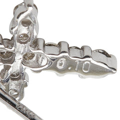 K10WG ホワイトゴールド ダイヤ0.20ct クロスモチーフ ピアス レディース 【中古】