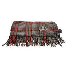 グッチ 千鳥格子 ハウンドトゥース マフラー ブラック ブラウン レッド カシミヤ レディース GUCCI 【中古】