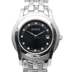 グッチ 11Pダイヤ 腕時計 5500L クオーツ シルバー文字盤 ステンレススチール レディース GUCCI 【中古】