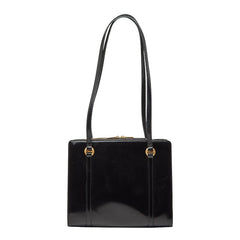 クロエ ロゴ トートバッグ ブラック パテントレザー レディース Chloe 【中古】