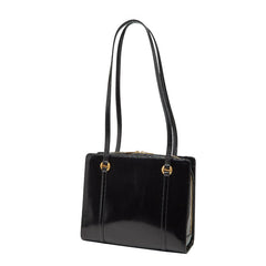 クロエ ロゴ トートバッグ ブラック パテントレザー レディース Chloe 【中古】