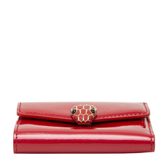 ブルガリ セルペンティ 三つ折り財布 コンパクトウォレット ピンク パテントレザー レディース BVLGARI 【中古】