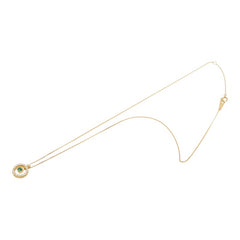 K18YG イエローゴールド グロッシュラライトガーネット0.12ct ダイヤ0.12ct ネックレス レディース 【中古】