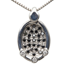 K18WG ホワイトゴールド ブラックダイヤ0.57ct ダイヤ0.10ct ネックレス レディース 【中古】