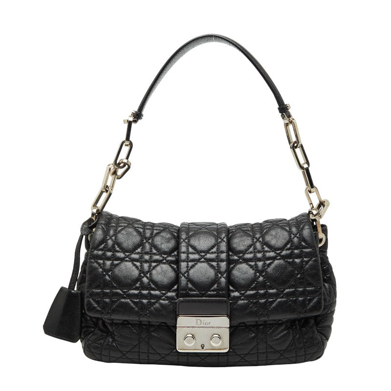 ディオール カナージュ ニューロック チェーン ワンショルダー ブラック レザー レディース Dior 【中古】