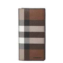 バーバリー チェック 長財布 ブラウン ブラック ホワイト PVC レザー レディース BURBERRY 中古