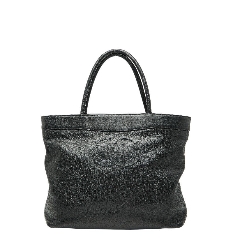 シャネル ココマーク トートバッグ ブラック キャビアスキン レディース CHANEL 【中古】
