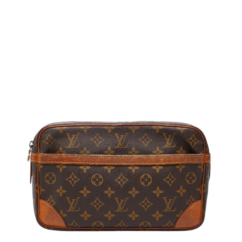 ルイ ヴィトン モノグラム コンピエーニュ28 セカンドバッグ クラッチバッグ M51845 ブラウン PVC レザー メンズ LOUIS VUITTON 【中古】