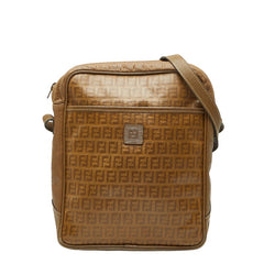 フェンディ ズッキーノ ショルダーバッグ ブラウン PVC レザー レディース FENDI 【中古】