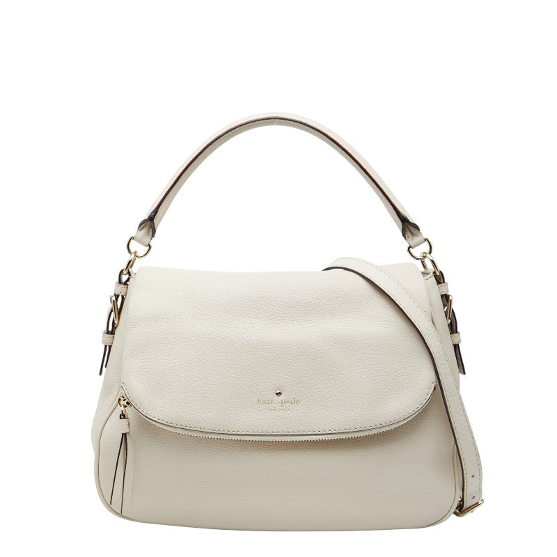 ケイトスペード ロゴ ハンドバッグ ショルダーバッグ 2WAY ベージュ レザー レディース Kate Spade 【中古】